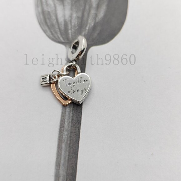 Pandora Heart Padlock Double Dangle Charm - Picture 3 of 6